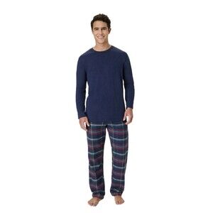 Hanes Men’s Size SMALL 2 Pieces PJ's Top Plaid Flannel Pant Sleep Pajama Set NEW